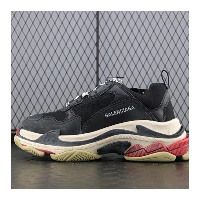 발렌시아가 트리플S 트레이너 블랙/화이트/레드