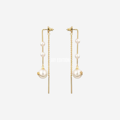 디올 진주 롱 귀걸이