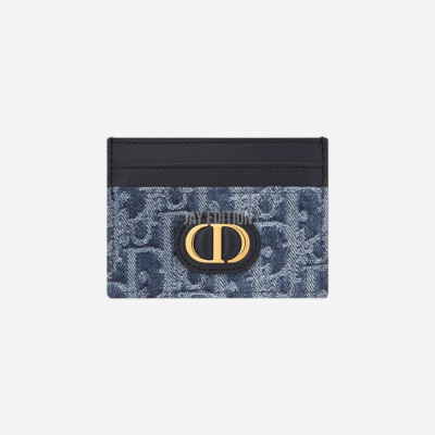 디올 30 몽테인 프리지아 카드 홀더 블루 데님