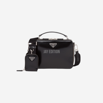 프라다 브리크 브러시드 레더 숄더백