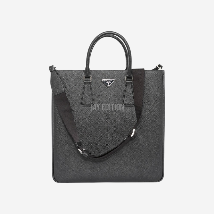 프라다 삼각로고 사피아노 스트랩 남성 토트백