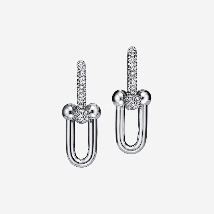 티파니 라지 링크 파베 이어링 