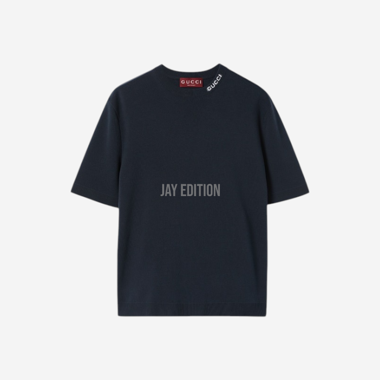 구찌 인타르시아 실크 코튼 티셔츠