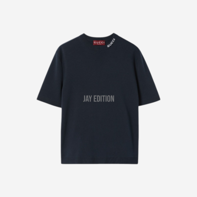 구찌 인타르시아 실크 코튼 티셔츠