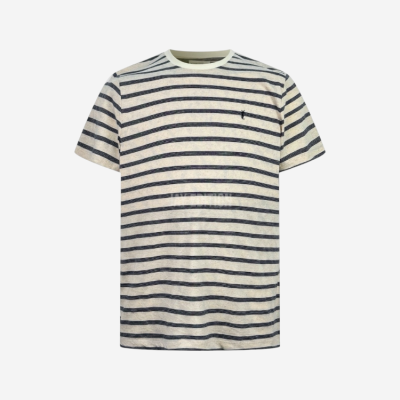 생로랑 스트라이프 모노그램 반팔 티셔츠