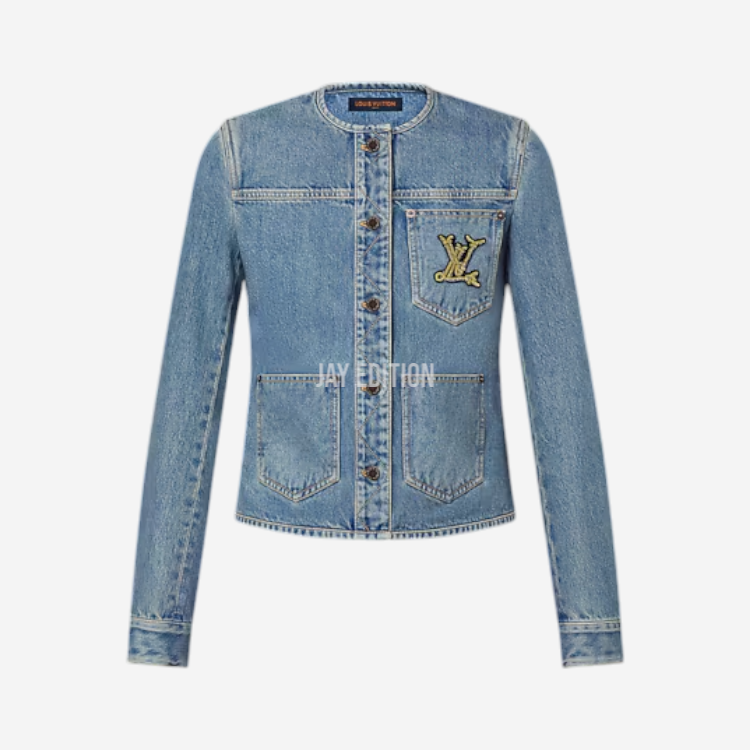 루이비통 데님 피티드 재킷