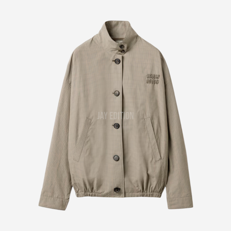 미우미우 기능성 체크 블루종 자켓