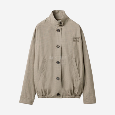 미우미우 기능성 체크 블루종 자켓