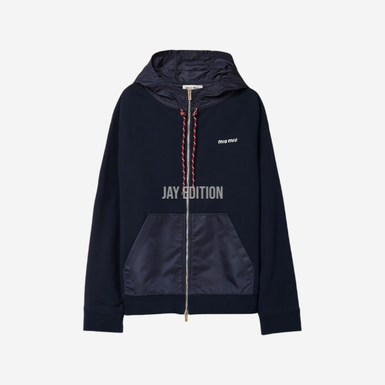 미우미우 코튼 플리스 지퍼 후디