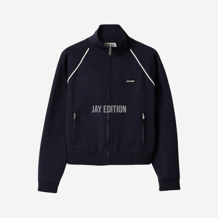 미우미우 테크니컬 얀 지퍼 가디건