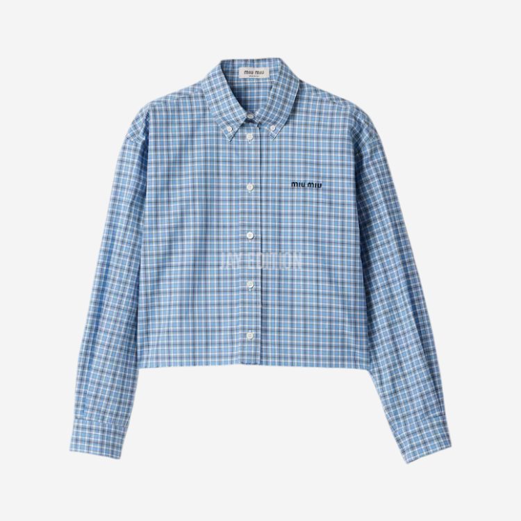 미우미우 체크 포플린 셔츠