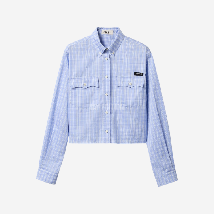 미우미우 체크셔츠 라이트 블루