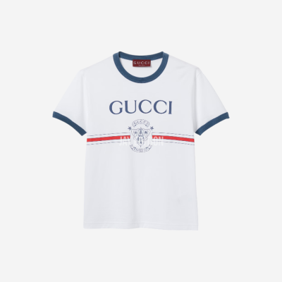 구찌 프린트 디테일 코튼 티셔츠