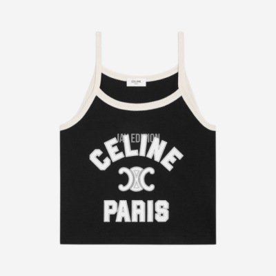 셀린느 셀린느 파리 탱크탑 코튼 저지 블랙 크림
