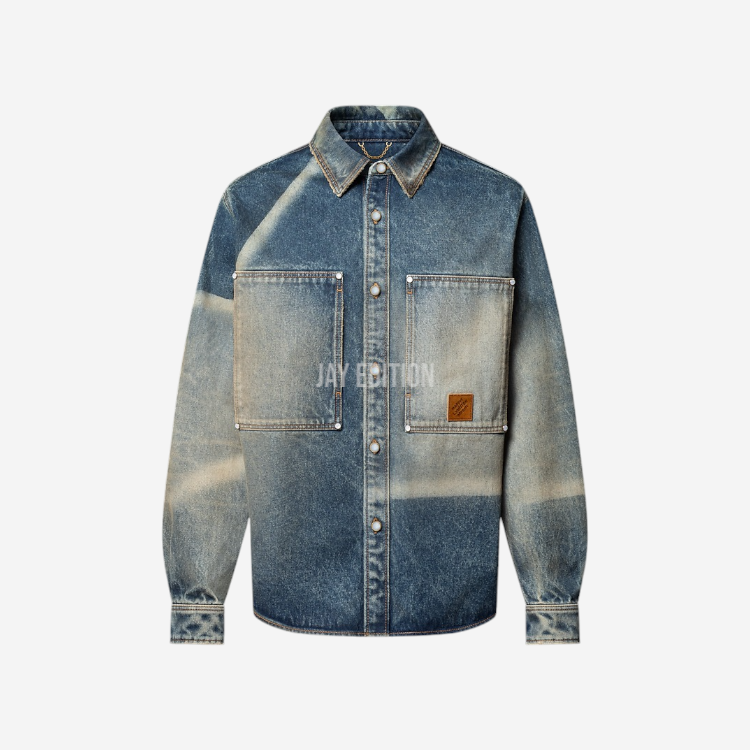 루이비통 선페이디드 이펙트 데님 롱 슬리브드 셔츠