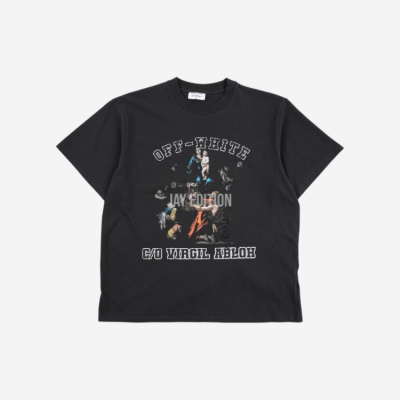 오프화이트 그래픽 로고 프린팅 반팔티