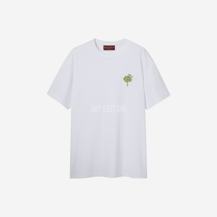 구찌 자수 코튼 저지 티셔츠