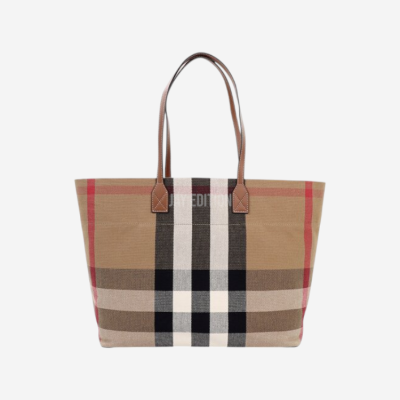 버버리 체크 미디엄 런던 토트 숄더백