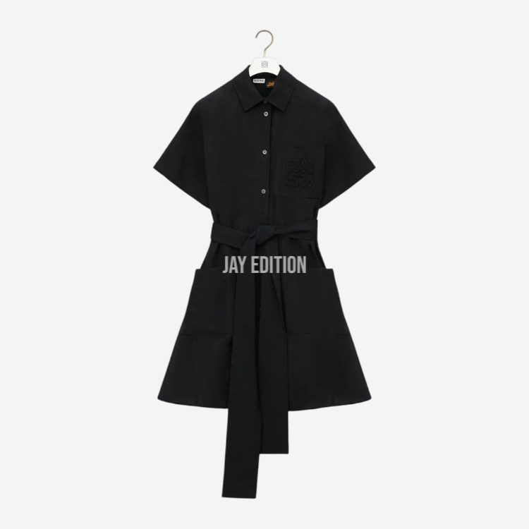 로에베 비스코스 린넨 셔츠 드레스