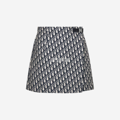 디올 블루 오블리크 모티브 치마바지