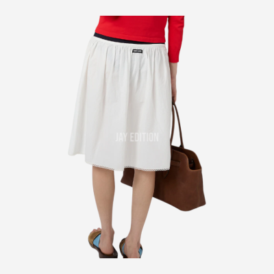 미우미우 슬러브 포플린 스커트