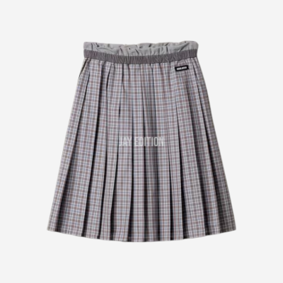 미우미우 플리츠 체크 스커트