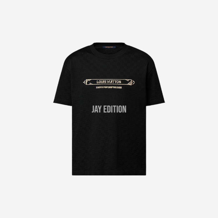 루이비통 장식 다미에 피케 티셔츠