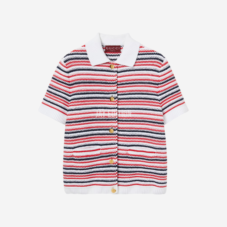 구찌 파인 울 폴로 탑