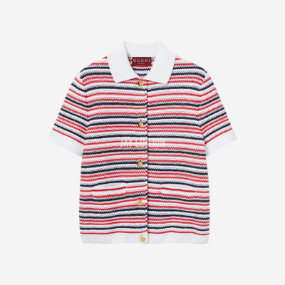 구찌 파인 울 폴로 탑