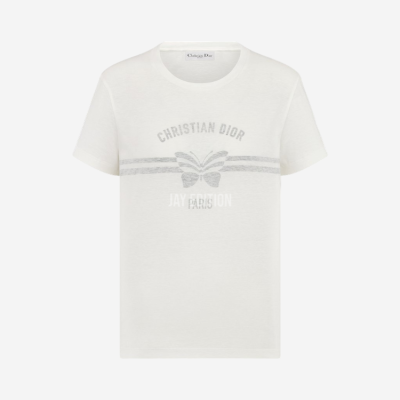 디올 빠삐용 모티브 코튼 린넨 티셔츠