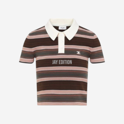 셀린느 트리옹프 크롭 폴로 티셔츠