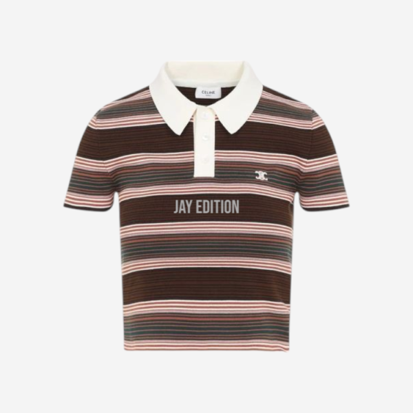 셀린느 트리옹프 크롭 폴로 티셔츠